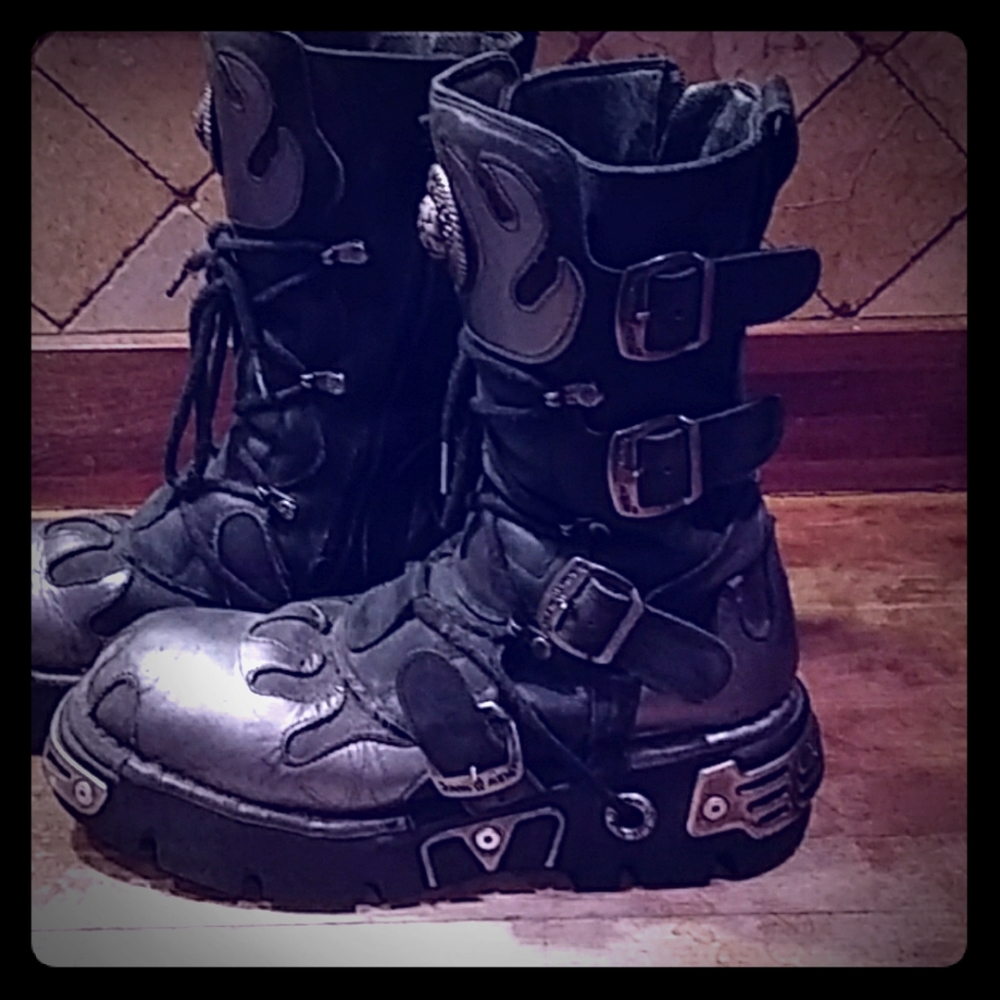 New Rock Reactor Flame Boots sz 12